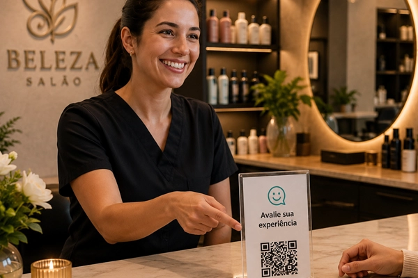 Cliente deixando avaliação no Google em estratégia de reputação para Como conseguir mais avaliações no Google sem parecer insistente