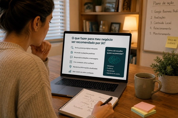 Negócio local fortalecendo reputação digital para ser recomendado por IA em IA e recomendações: como preparar sua empresa local para ser encontrada
