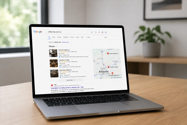 Empresa local melhorando presença no Google Maps e SEO local em Google Maps x busca orgânica: onde sua empresa deve focar primeiro