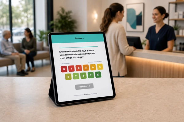 Equipe analisando pesquisa NPS e feedback de clientes para Pesquisa NPS para clínicas: como medir experiência do paciente