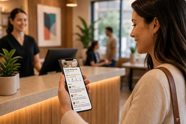 Cliente deixando avaliação no Google em estratégia de reputação para Como a reputação online influencia vendas, indicações e buscas no Google